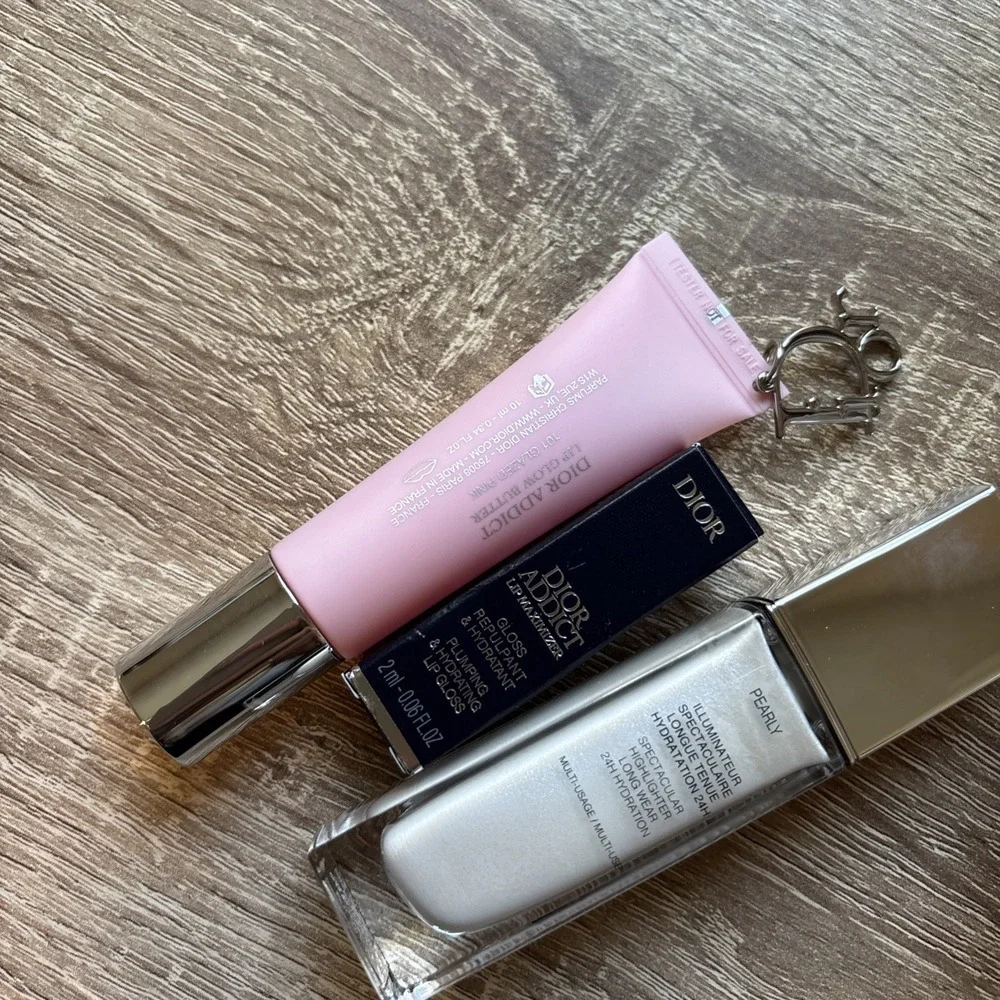 DIOR SET OF 3 Forever Glow Maximizer PEARLY Lip Butter 101 Glazed Pink Gloss Bag